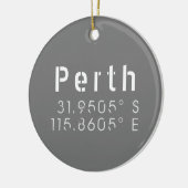Perth Latitude Lengtegraad Keramisch Ornament (Links)
