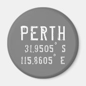 Perth Latitude Lengtegraad Magneet (Voorkant)
