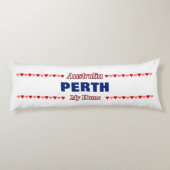 PERTH - My Home - Australië; Rode en roze harten Lichaamskussen (Achterkant)