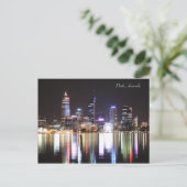 Perth Night Skyline - Briefkaart (Staand voorkant)