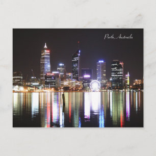 Perth Night Skyline - Briefkaart