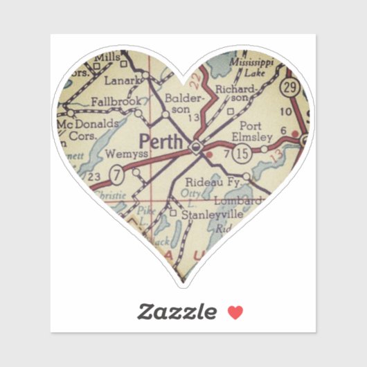 Perth Ontario kaart Sticker (Vel)