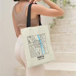 Perth, Schotland Stadskaart Boodschappentas Tote Bag