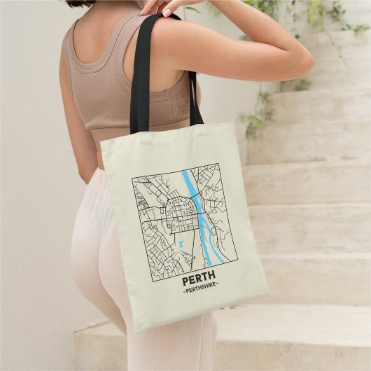 Perth, Schotland Stadskaart Boodschappentas Tote Bag