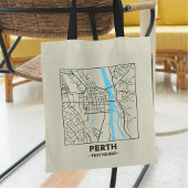 Perth, Schotland Stadskaart Boodschappentas Tote Bag