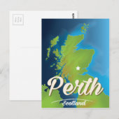 Perth Scotland Travel poster Briefkaart (Voorkant / Achterkant)