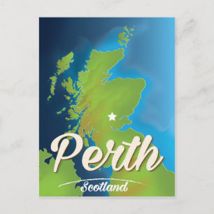 Perth Scotland Travel poster Briefkaart