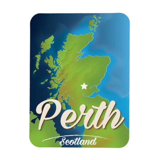 Perth Scotland Travel poster Magneet (Verticaal)