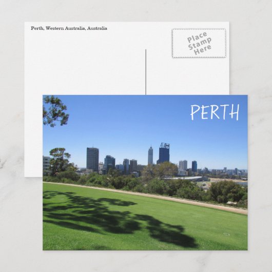 perth skyline park briefkaart (Voorkant / Achterkant)