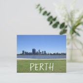 Perth Skyline Water Briefkaart (Staand voorkant)