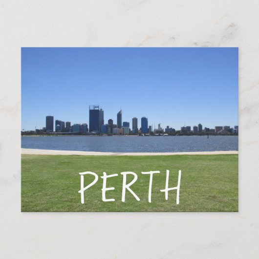 Perth Skyline Water Briefkaart (Voorkant)