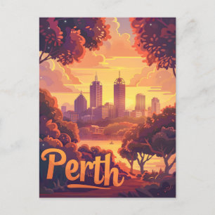 Perth Twilight: Zonsondergang symfonie over de Swa Briefkaart