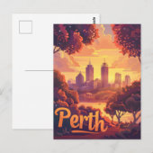 Perth Twilight: Zonsondergang symfonie over de Swa Briefkaart (Voorkant / Achterkant)