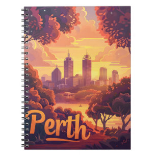 Perth Twilight: Zonsondergang symfonie over de Swa Notitieboek