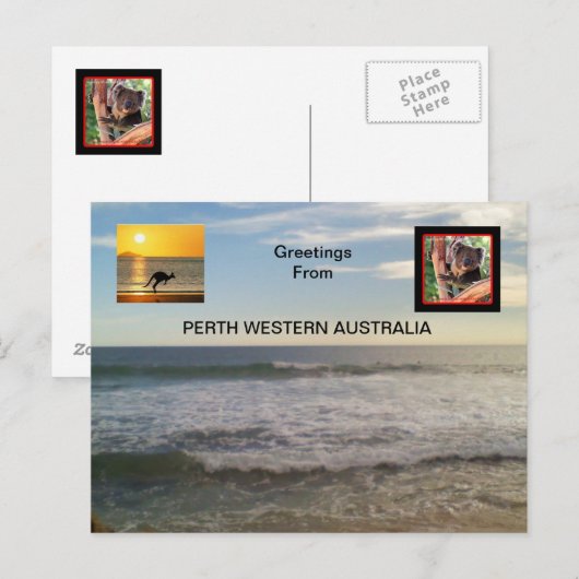 Perth Western Australië Briefkaart (Voorkant / Achterkant)