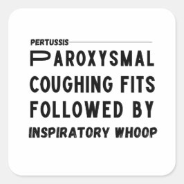Pertussis Hallmark – kinkhoest Medisch Vierkante Sticker