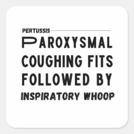 Pertussis Hallmark – kinkhoest Medisch Vierkante Sticker