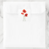 pertussis-poppy vierkante sticker (Tas)
