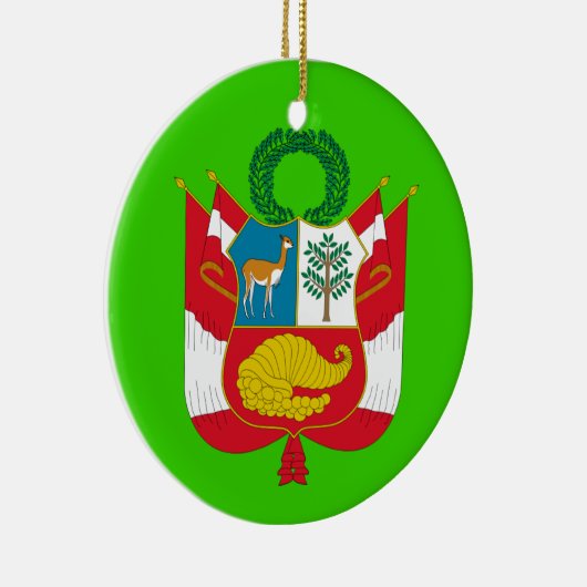 PERU* Aangepaste wapenlaag Keramisch Ornament (Rechts)