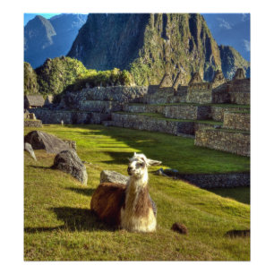 Peru, Andes, Andes-bergen, Machu Picchu Foto Afdruk