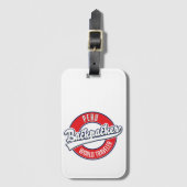 Peru backpacker wereldreiziger logo. bagagelabel (Voorkant (verticaal))