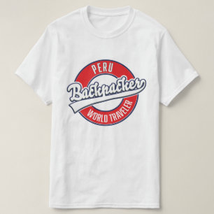 Peru backpacker wereldreiziger logo. t-shirt
