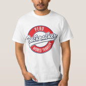 Peru backpacker wereldreiziger logo. t-shirt (Voorkant)