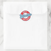 Peru backpacker world traveler logo. klassiek rond ronde sticker (Tas)
