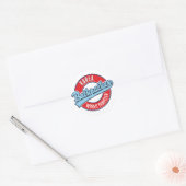 Peru backpacker world traveler logo. klassiek rond ronde sticker (Envelop)