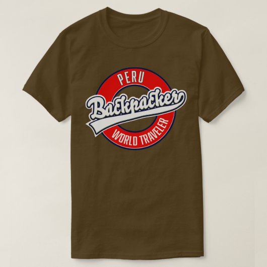 peru backpacker world traveller logo t-shirt (Design voorkant)