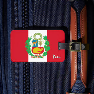 Peru Bagagelabels, patriottische Peruaanse vlag Bagagelabel