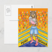 Peru boxer, alfanacaoontwerp briefkaart (Voorkant / Achterkant)