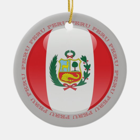 Peru Bubble Flag Keramisch Ornament (Voorkant)