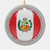 Peru Bubble Flag Keramisch Ornament (Achterkant)