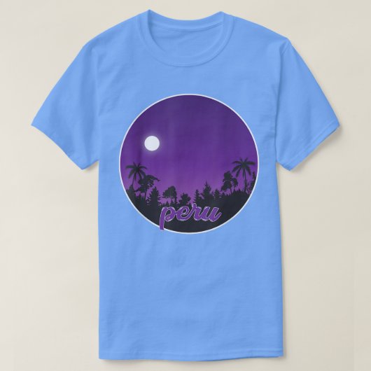 peru By night with Palms T-shirt (Design voorkant)