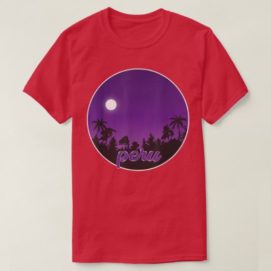peru By night with Palms T-Shirt (Design voorkant)