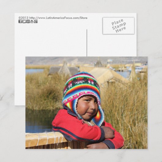 Peru Child - Boy Briefkaart (Voorkant / Achterkant)