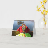 Peru Child - Girl Kaart (Gele Bloem)