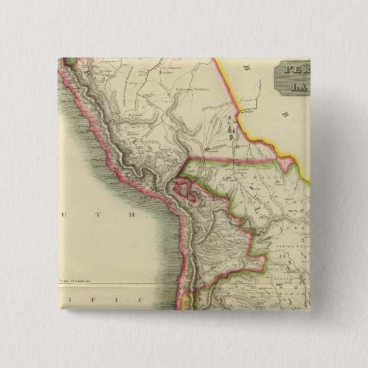 Peru, Chili, La Plata 2 Vierkante Button 5,1 Cm (Voorkant)