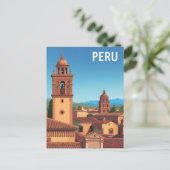  Peru Cityscape Travel Poster Briefkaart (Staand voorkant)