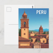  Peru Cityscape Travel Poster Briefkaart (Voorkant / Achterkant)