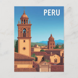 Peru Cityscape Travel Poster Briefkaart