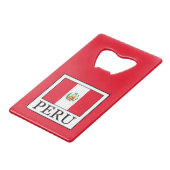 Peru Creditkaart Flessenopener (Voorkant Gekanteld)