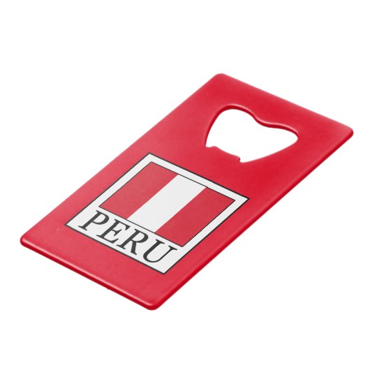 Peru Creditkaart Flessenopener (Voorkant Gekanteld)