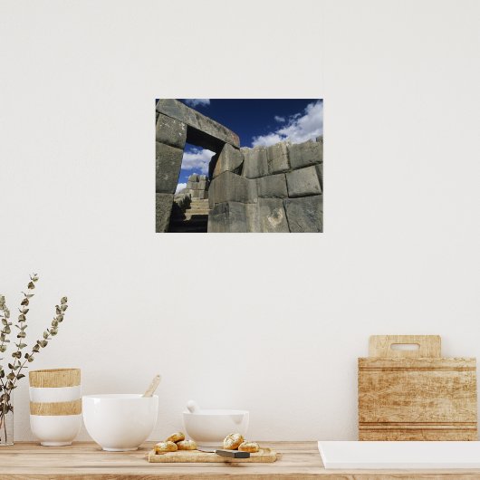 Peru, Cuzco, Sacsayhuaman fort, goed voorbeeld Poster (Keuken)