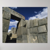 Peru, Cuzco, Sacsayhuaman fort, goed voorbeeld Poster (Voorkant)
