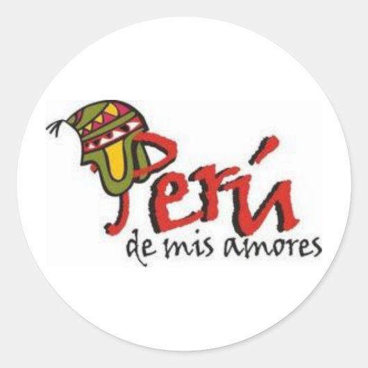 PERU DE MIS AMORES RONDE STICKER (Voorkant)