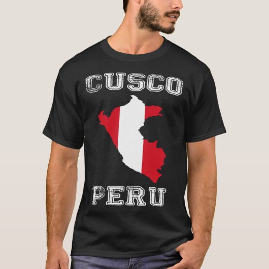 Peru Distressed Flag Cusco Pride T-shirt (Voorkant)