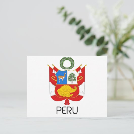 PERU - embleem/vlag/wapen/symbool Briefkaart (Staand voorkant)