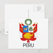 PERU - embleem/vlag/wapen/symbool Briefkaart (Voorkant / Achterkant)